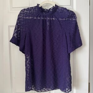 Anthropologie Sheet Purple Short Sleeve Top
